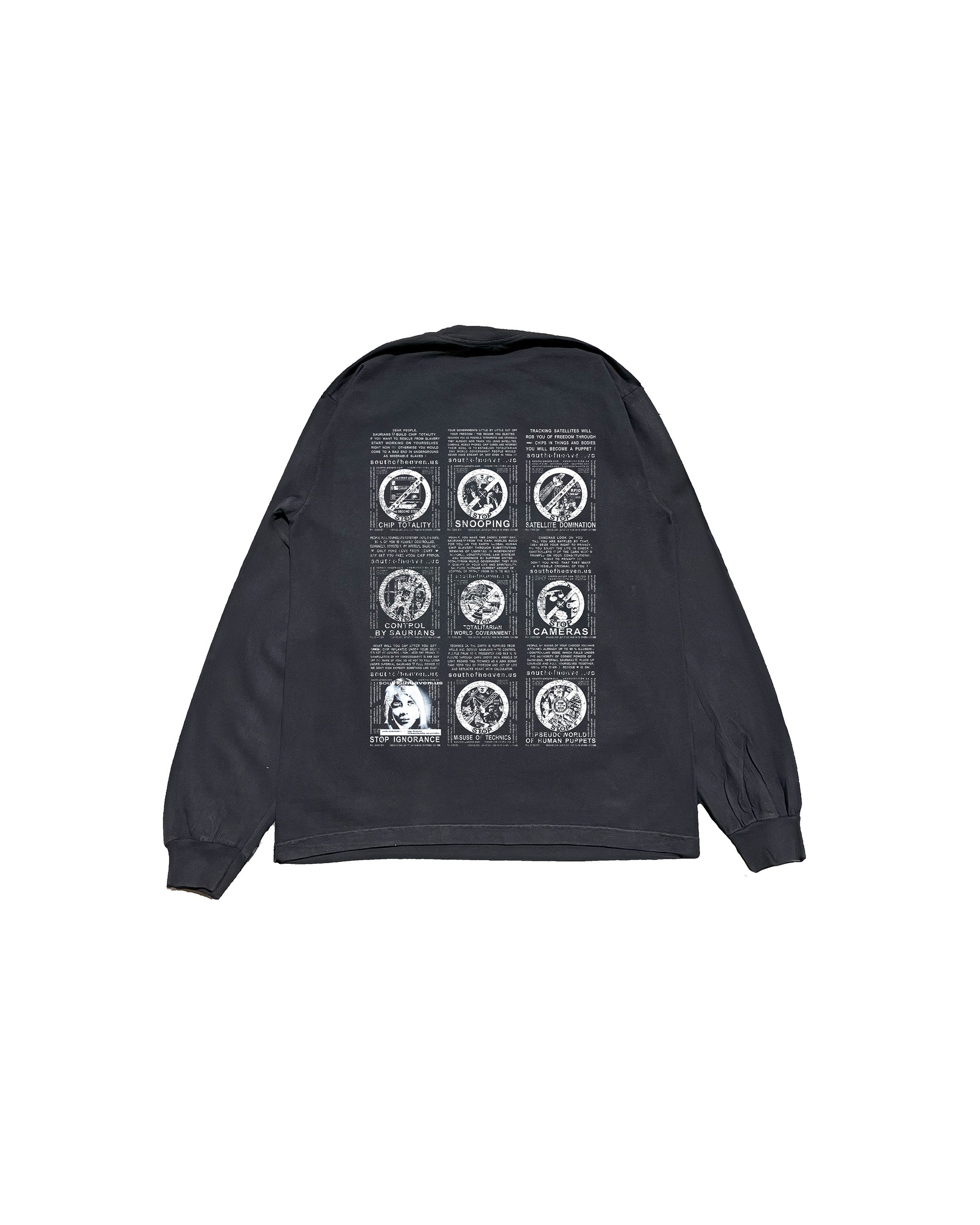 HEAVEN.US - Longsleeve Tee Washed Black