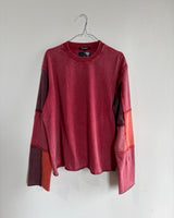 DISTRESSED PATCHWORK LONGSLEEVE - RUBY
