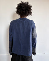 DISTRESSED PATCHWORK LONGSLEEVE - INDIGO