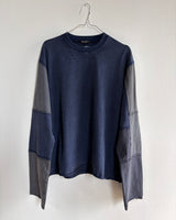 DISTRESSED PATCHWORK LONGSLEEVE - INDIGO