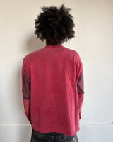 DISTRESSED PATCHWORK LONGSLEEVE - RUBY
