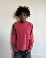 DISTRESSED PATCHWORK LONGSLEEVE - RUBY