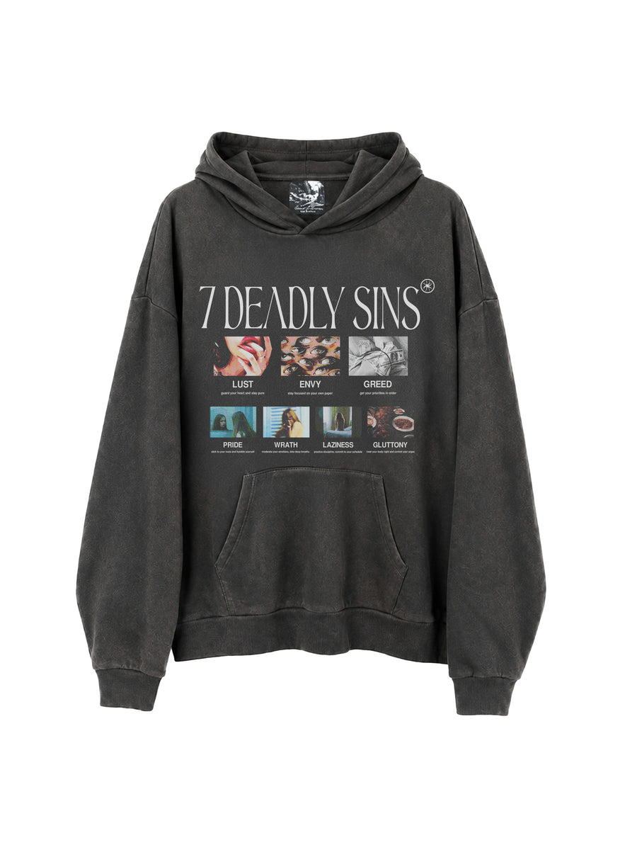 7 DEADLY SINS - Heavyweight Washed Hoodie