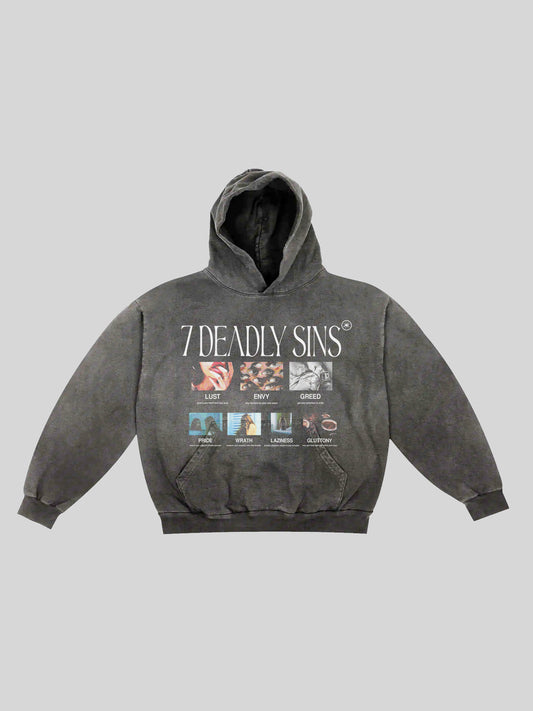 7 DEADLY SINS - Heavyweight Washed Hoodie