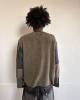 DISTRESSED PATCHWORK THERMAL - MILITARY GREEN
