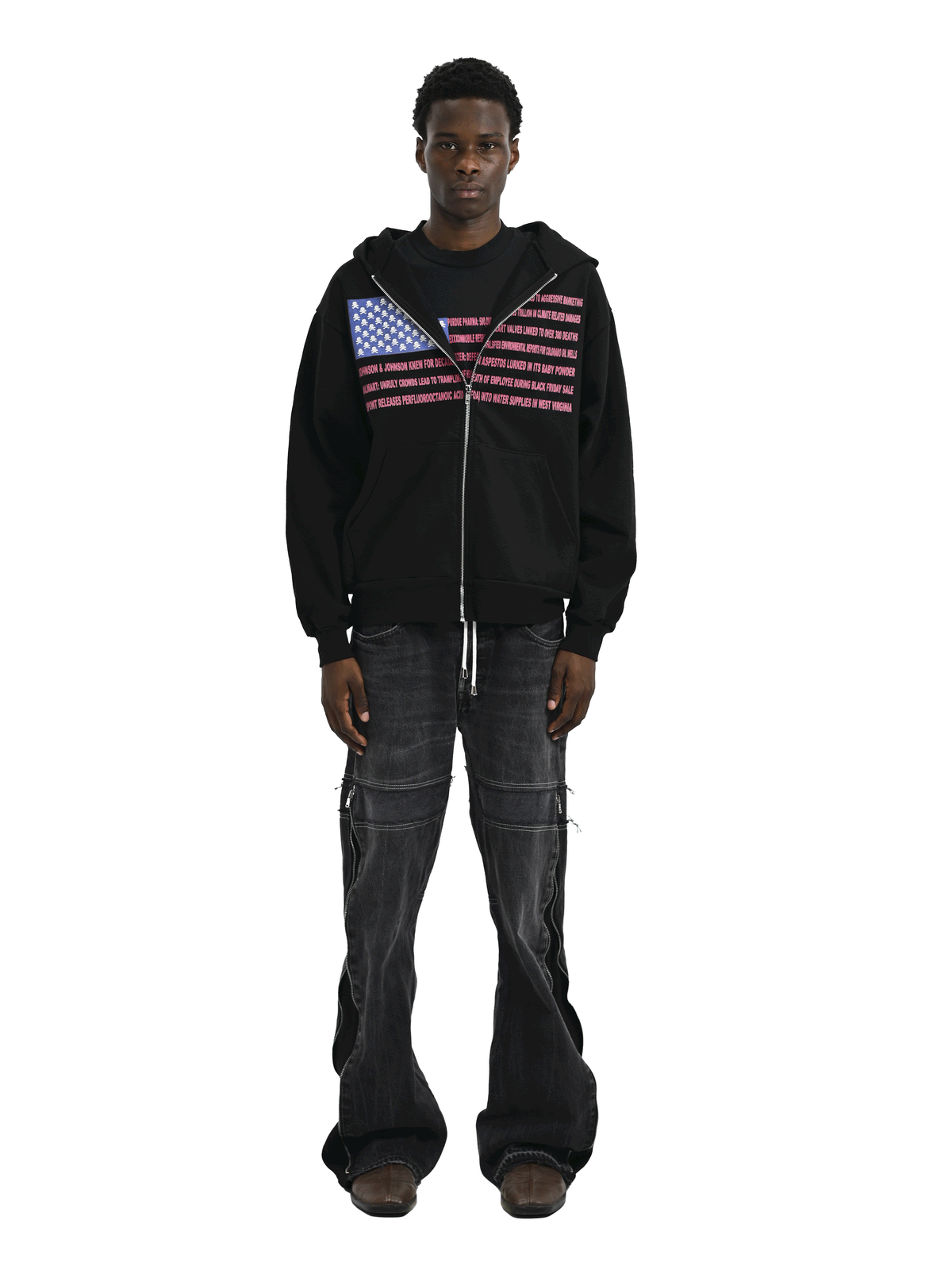 MADE IN AMERIKA - Heavyweight Zip-Up Hoodie Black