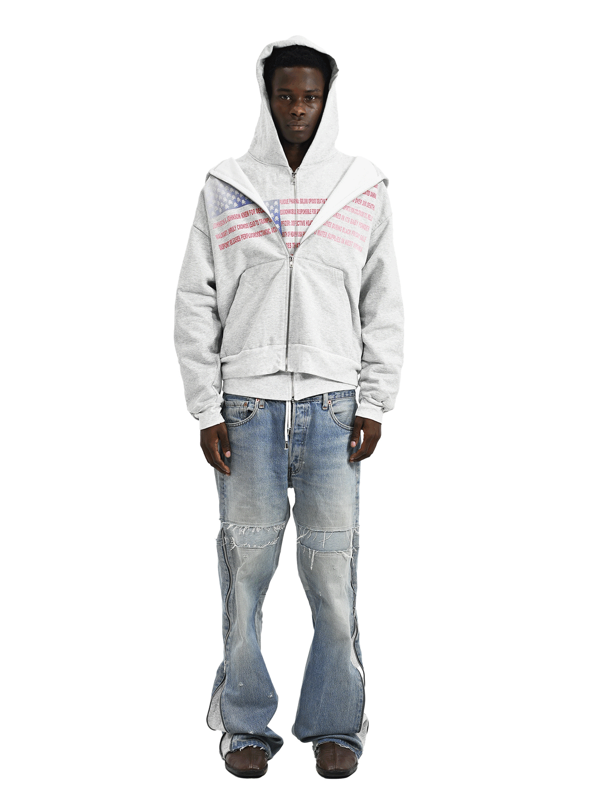 MADE IN AMERIKA - Heavyweight Zip-Up Hoodie Grey