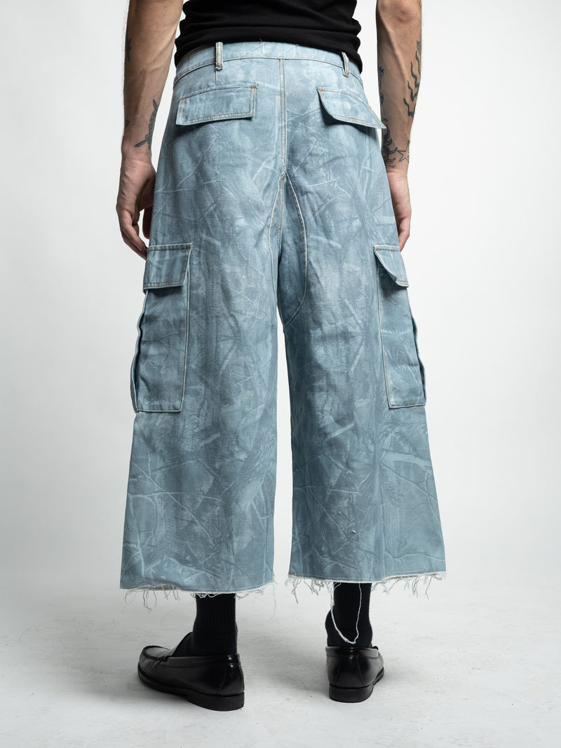 COMBAT - LONG CAMO JORTS SKY BLUE