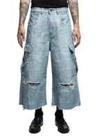 COMBAT - LONG CAMO JORTS SKY BLUE
