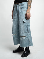 COMBAT - LONG CAMO JORTS SKY BLUE