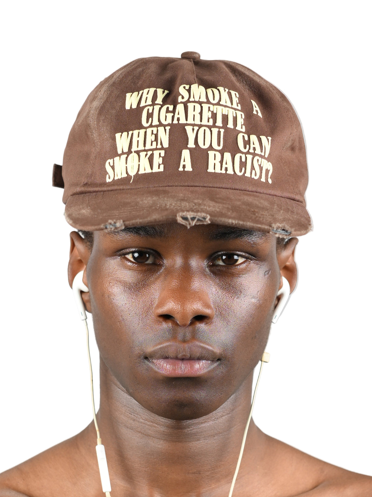 S.A.R. - Brown Puff Print Canvas Hat