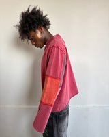 DISTRESSED PATCHWORK LONGSLEEVE - RUBY