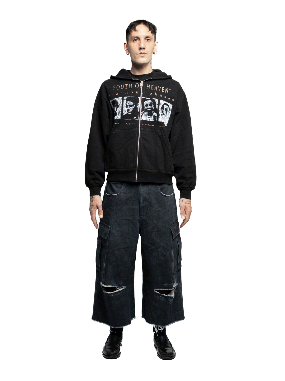 CRASHOUT - Heavyweight Zip-Up Hoodie Black