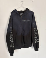 ECHOES - Distressed Zip-Up Hoodie