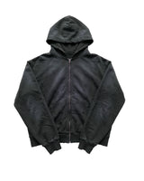 DISTRESSED & WASHED ZIP HOODIE