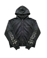 ECHOES - Distressed Zip-Up Hoodie