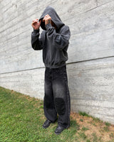 MOSES - Genuine Leather Elbow Patch hoodie