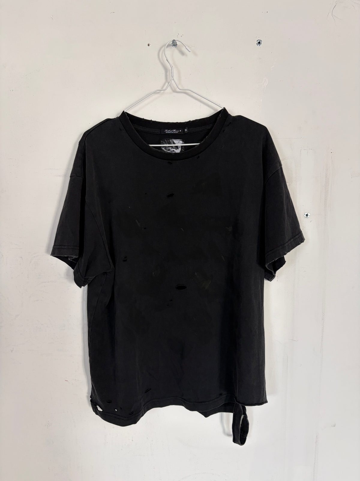 DISTRESSED SUNFADED T-SHIRT - BLACK