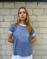 ASSAN RINGER TEE - Washed Blue
