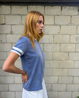 ASSAN RINGER TEE - Washed Blue