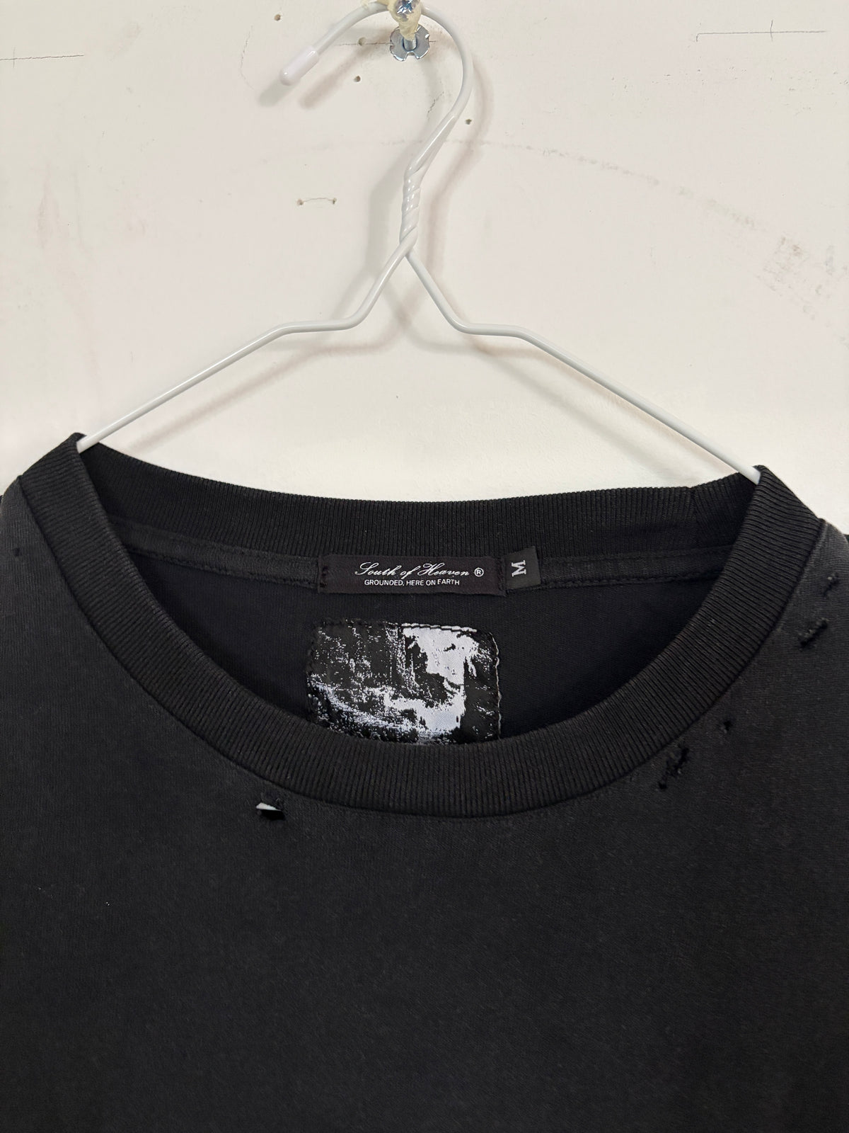 DISTRESSED POCKET LONGSLEEVE - ANTHRACITE
