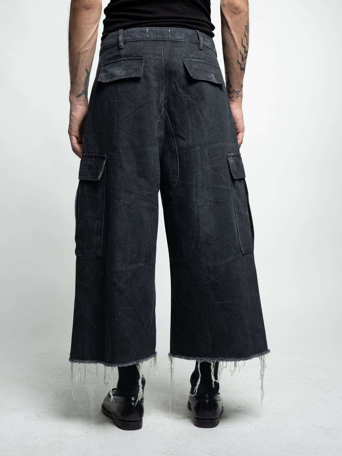 COMBAT - LONG CAMO JORTS BLACK