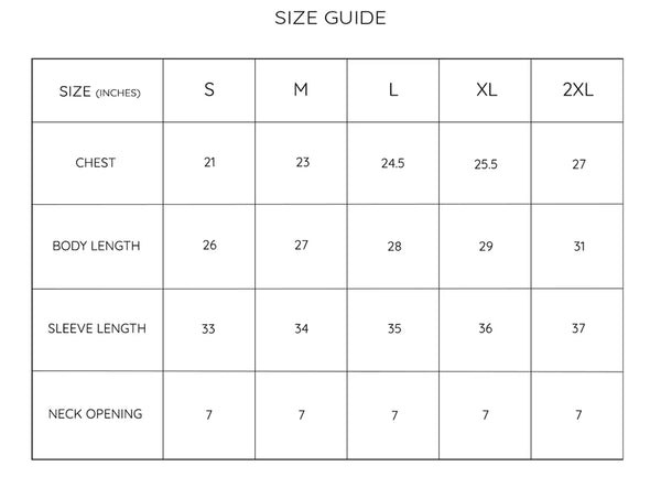 Size chart