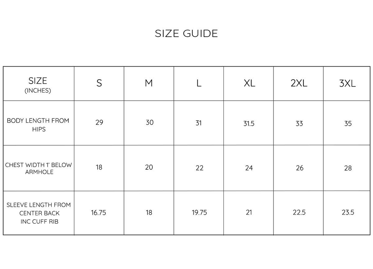 Size Guide for MUGSHAWTY - Heavy Box Tee Cement