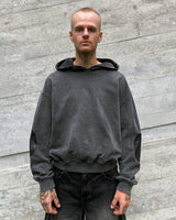 MOSES - Genuine Leather Elbow Patch hoodie