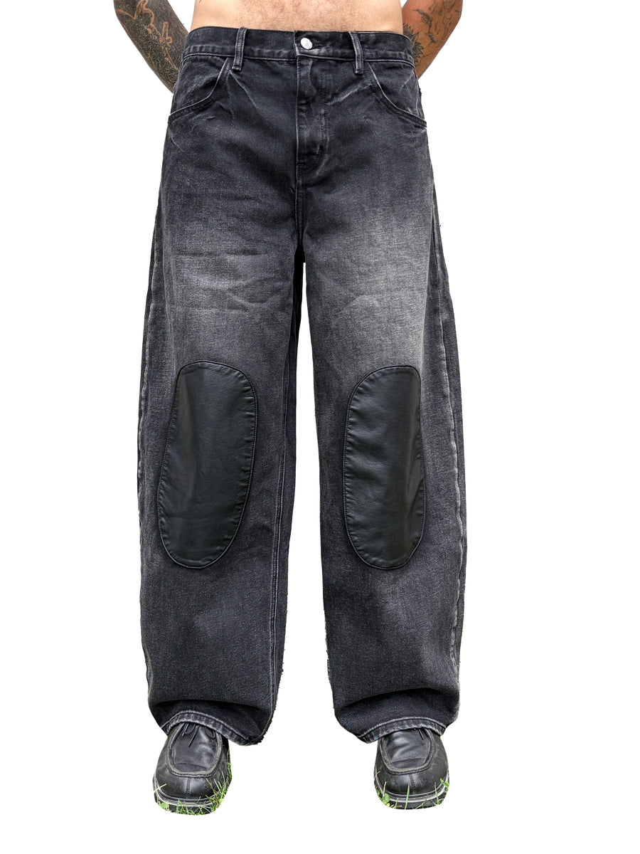 MOSES - Genuine Leather Knee Pad Denim