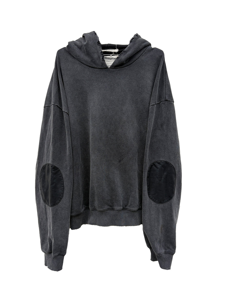 MOSES - Genuine Leather Elbow Patch hoodie