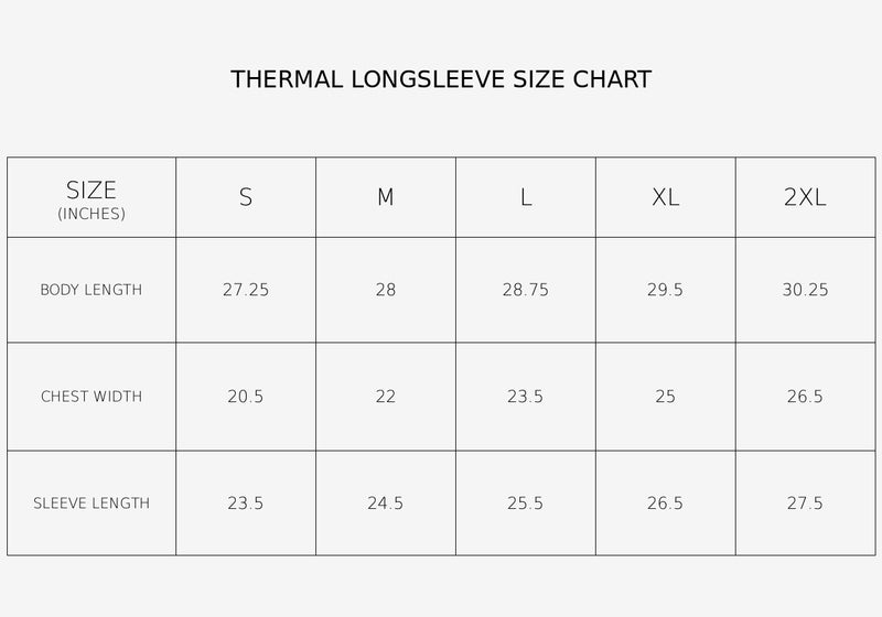 Sizing chart