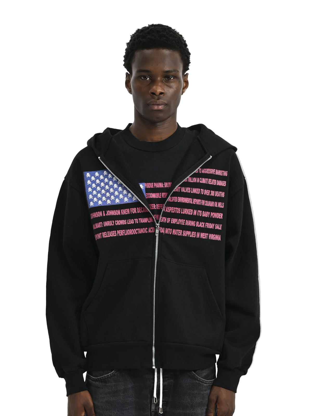 MADE IN AMERIKA - Heavyweight Zip-Up Hoodie Black