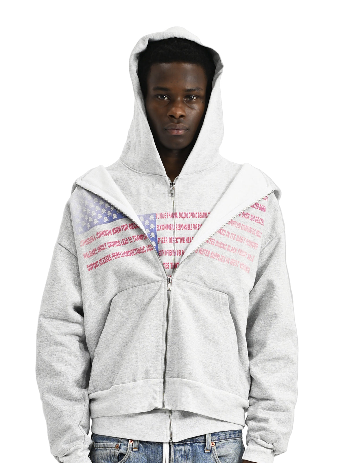 MADE IN AMERIKA - Heavyweight Zip-Up Hoodie Grey