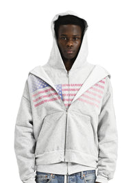 MADE IN AMERIKA - Heavyweight Zip-Up Hoodie Grey