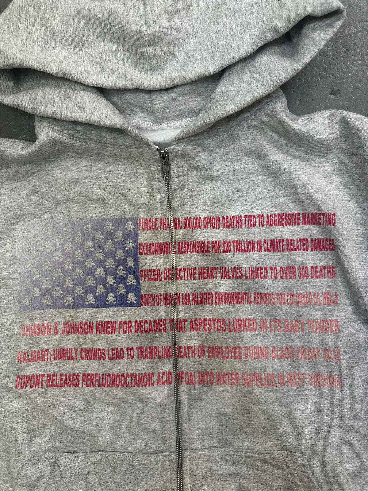 MADE IN AMERIKA - Heavyweight Zip-Up Hoodie Grey