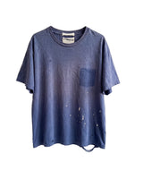 HUGO DISTRESSED GHOST POCKET TEE - OCEAN BLUE