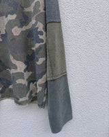 DISTRESSED PATCHWORK THERMAL - CAMO GREEN