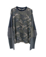 DISTRESSED PATCHWORK THERMAL - CAMO GREEN