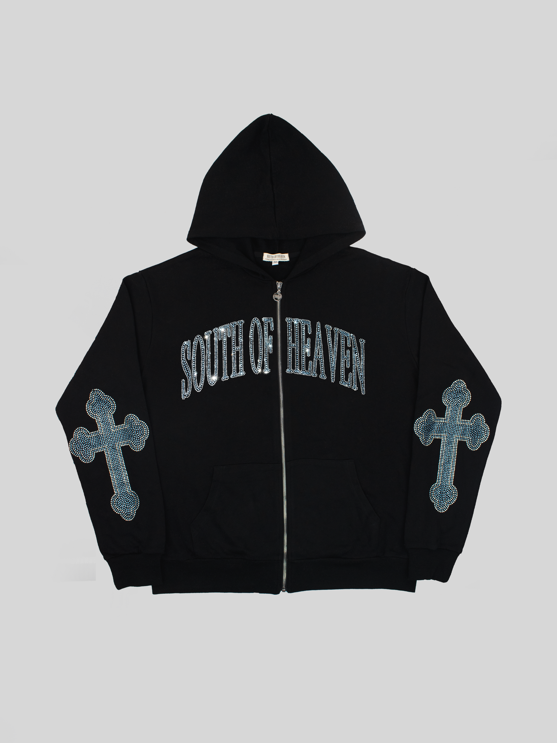 DOUBLE CROSS - RHINESTONE ZIP – SOUTH OF HEAVEN®