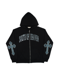 DOUBLE CROSS - RHINESTONE ZIP