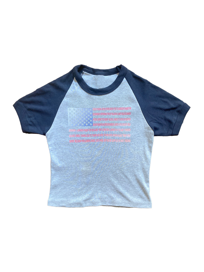 MADE IN AMERIKA - Ringer Baby Rib Top