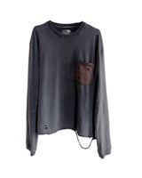 DISTRESSED POCKET LONGSLEEVE - ANTHRACITE