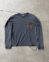 DISTRESSED POCKET LONGSLEEVE - ANTHRACITE