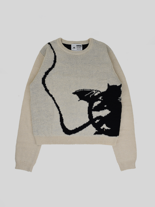 LITTLE DEVIL - Cream Mohair Knit Sweater