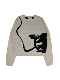 LITTLE DEVIL - Cream Mohair Knit Sweater