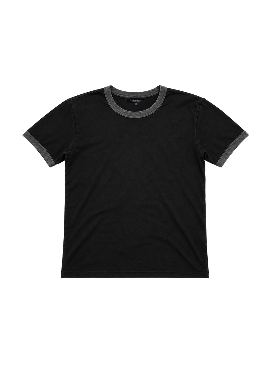 ASSAN RINGER TEE - Black / Grey