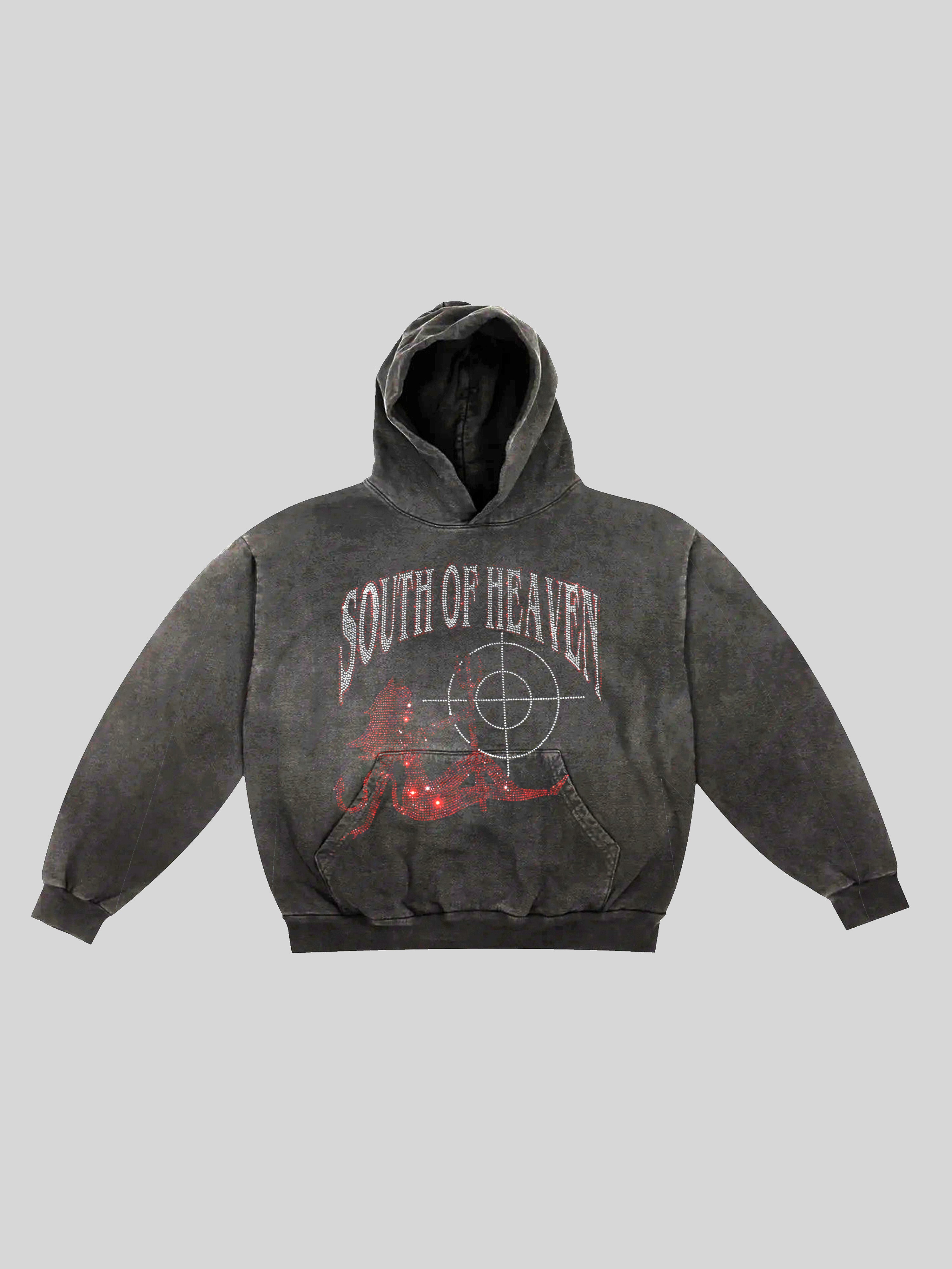 GUARDIAN - Heavyweight Rhinestone Hoodie – SOUTH OF HEAVEN®