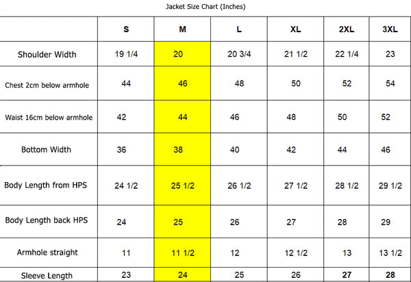 Size chart