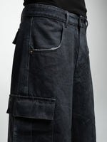 COMBAT - LONG CAMO JORTS BLACK